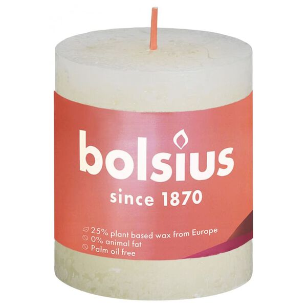 Bolsius Velas r&uacute;sticas Shine 4 unidades perla suave 80x68 mm