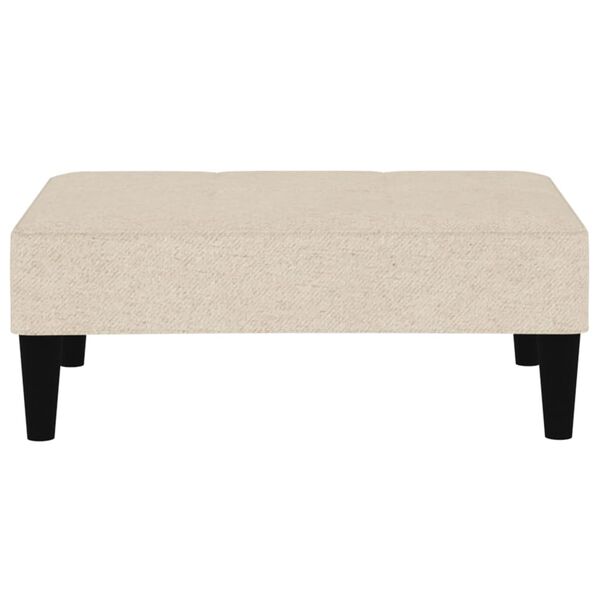 vidaXL Taburete de tela de microfibra crema