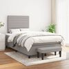 vidaXL Cama box spring con colch&oacute;n tela gris claro 120x200 cm