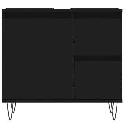 vidaXL Armario de baño madera contrachapada negro 65x33x60 cm