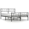 vidaXL Estructura cama sin colch&oacute;n con estribo metal negro 160x200 cm