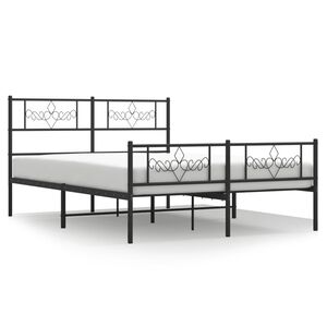 vidaXL Estructura cama sin colch&oacute;n con estribo metal negro 160x200 cm
