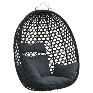 vidaXL Silla colgante tipo huevo sin soporte Antracita y Negro