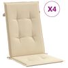 vidaXL Coj&iacute;n silla de jard&iacute;n respaldo alto 4 uds tela beige 120x50x3cm