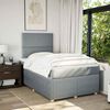 vidaXL Cama box spring con colch&oacute;n tela gris claro 120x200 cm