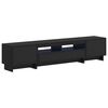vidaXL Cabinet de TV LED de 5 piezas Negro Madera de ingenier&iacute;a