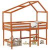 vidaXL Estructura de cama alta Marr&oacute;n Cera 90 x 190 cm Pino macizo