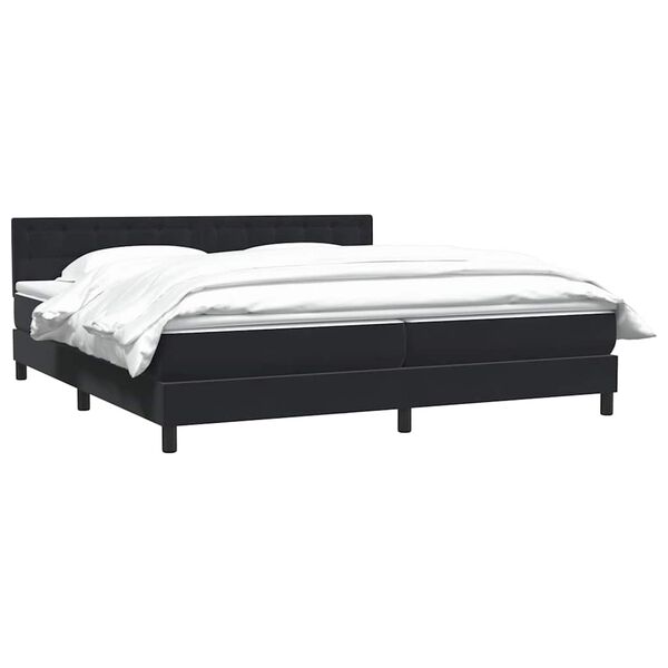 vidaXL Cama box spring con colch&oacute;n terciopelo negro 180x210 cm