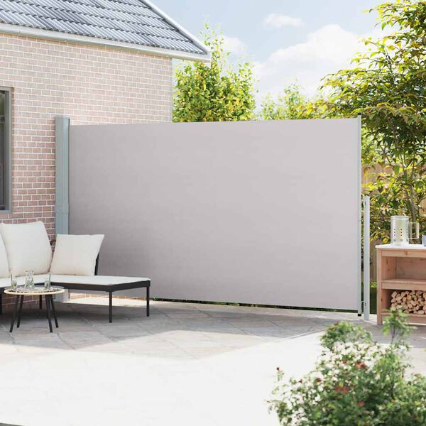 vidaXL Toldo lateral retr&aacute;ctil para patio gris 200x500 cm