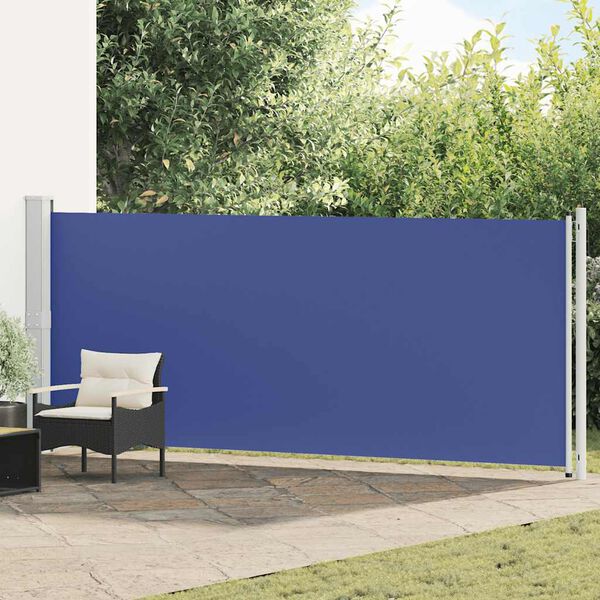 vidaXL Toldo lateral retr&aacute;ctil para patio azul 600x160 cm