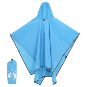 vidaXL Poncho de lluvia con capucha dise&ntilde;o 2 en 1 azul 223x145 cm