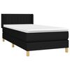 vidaXL Cama box spring con colch&oacute;n tela negro 100x200 cm