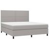 vidaXL Cama box spring con colch&oacute;n tela gris claro 180x200 cm