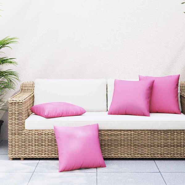 vidaXL Cojines Esparcidos Liso 4 pcs Rosa 60 x 60 cm Tela de poli&eacute;ster