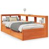 vidaXL Sof&aacute; con estanter&iacute;a sin colch&oacute;n madera maciza marr&oacute;n 90x200 cm