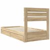 vidaXL Cama con almacenamiento con cabecera Roble Sonoma 75 x 190 cm