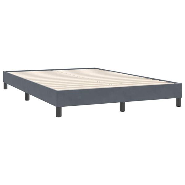 vidaXL Estructura de cama sin colch&oacute;n terciopelo gris oscuro 140x220cm