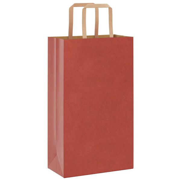 vidaXL Bolsas de papel con asas 250 uds rojo 21x11x36 cm