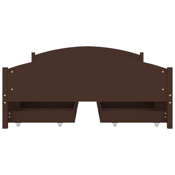 vidaXL Estructura cama 4 cajones madera pino marr&oacute;n oscuro 140x200 cm