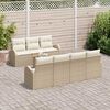 vidaXL Conjunto de sof&aacute;s de jard&iacute;n 8 pcs Beige y Crema rat&aacute;n sint&eacute;tico