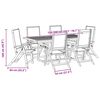 vidaXL Juego comedor de jard&iacute;n 7 pzas madera maciza acacia y textileno