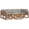 vidaXL Conjunto de sof&aacute;s de exterior 7 pcs Gris Natural y Claro