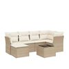 vidaXL Set sof&aacute;s de jard&iacute;n 7 piezas y cojines rat&aacute;n sint&eacute;tico beige