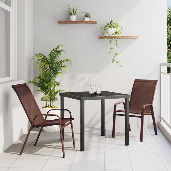 vidaXL Conjunto de Comedor de Jard&iacute;n 3 pcs Marr&oacute;n y Negro