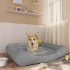vidaXL Cama para perros de cuero sint&eacute;tico gris claro 80x68x23 cm