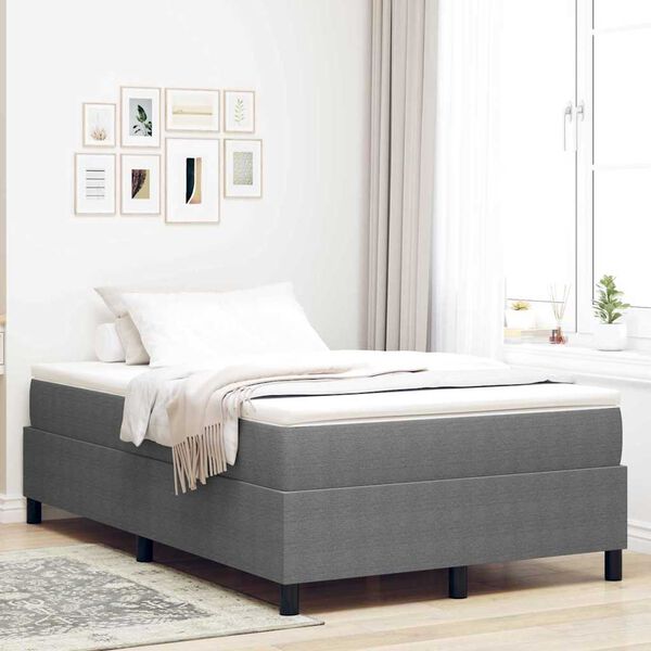 vidaXL Cama tipo Box Spring Gris claro y . 120 x 190 cm Tela de Pana