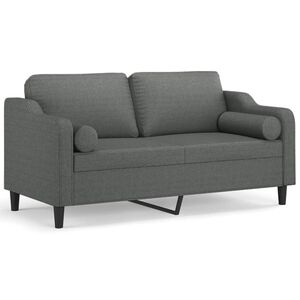 vidaXL Sof&aacute; de 2 plazas con cojines tela gris oscuro 140 cm