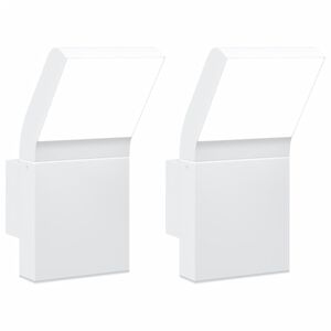 vidaXL L&aacute;mparas de pared LED de exterior 2 uds aluminio fundido blanco