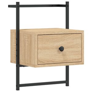 vidaXL Mesita de noche de pared roble Sonoma 35x30x51 cm