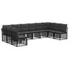 vidaXL Conjunto de sof&aacute;s de exterior Negro Poli&eacute;ster