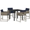 vidaXL Conjunto de Comedor de Jard&iacute;n 5 uds. Gris rat&aacute;n sint&eacute;tico