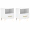 vidaXL Mesitas de noche 2 uds madera ingenier&iacute;a blanco 40x35x47,5 cm