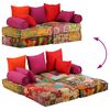 vidaXL Puf modular de 2 plazas de tela patchwork