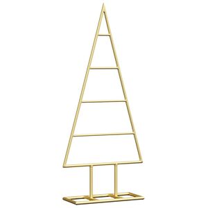 vidaXL &Aacute;rbol de Navidad de metal con soporte Dorado 60 cm