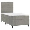 vidaXL Cama box spring con colch&oacute;n terciopelo gris claro 90x190 cm