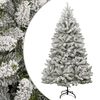 vidaXL &Aacute;rbol de Navidad artificial con bisagras y nieve flocada 210 cm