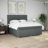 vidaXL Cama box spring con colch&oacute;n tela gris oscuro 180x200 cm