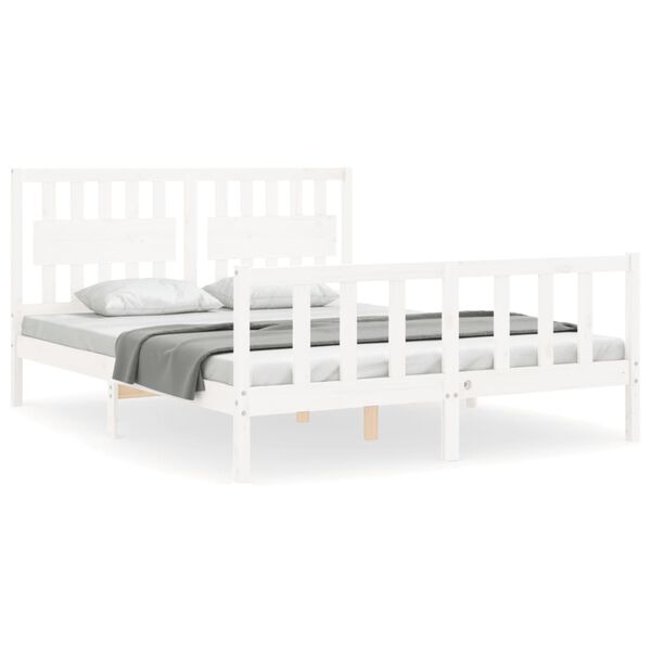 vidaXL Estructura de cama sin colch&oacute;n madera maciza de pino 160x200 cm