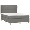 vidaXL Cama box spring con colch&oacute;n tela gris oscuro 140x200 cm