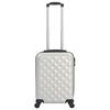vidaXL Maleta con ruedas trolley r&iacute;gida plateada brillante ABS
