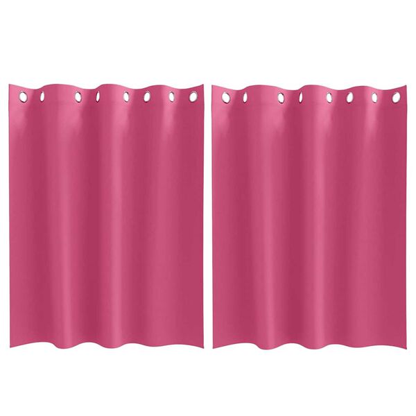 vidaXL Cortinas Opacas con Anillas 2 pcs Rosa Brillante 140 x 140 cm