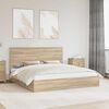 vidaXL Cama con almacenamiento con cabecera Roble Sonoma 180 x 200 cm