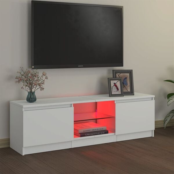 vidaXL Mueble para TV con luces LED blanco 120x30x36 cm