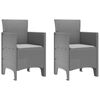 vidaXL Silla de Jardín 2 pcs Gris claro 53 x 49 x 85 cm PP
