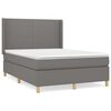 vidaXL Cama box spring con colch&oacute;n tela gris oscuro 140x190 cm