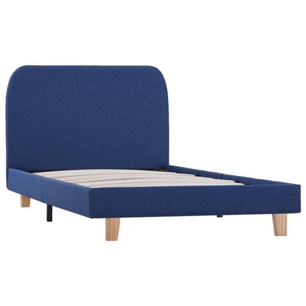 vidaXL Estructura de cama sin colch&oacute;n tela azul 90x200 cm